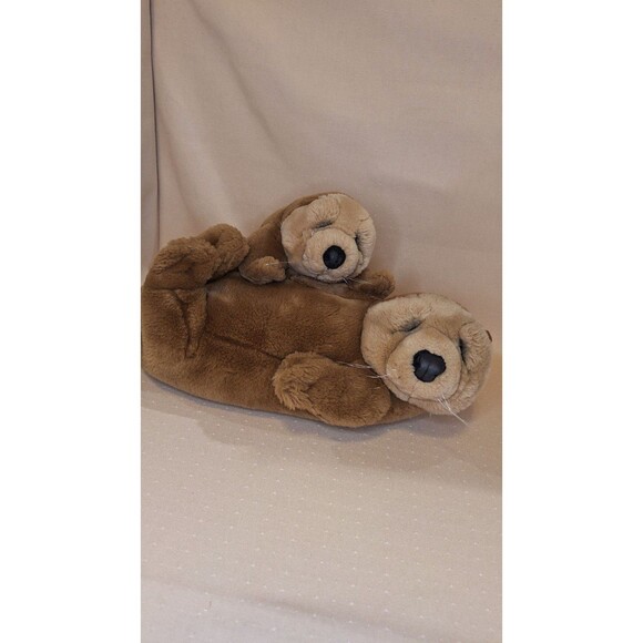 Lou Rankin Dakin Lifelong Friends Plush "Oswell" Attached Otters Stuffed Animals - Picture 1 of 12